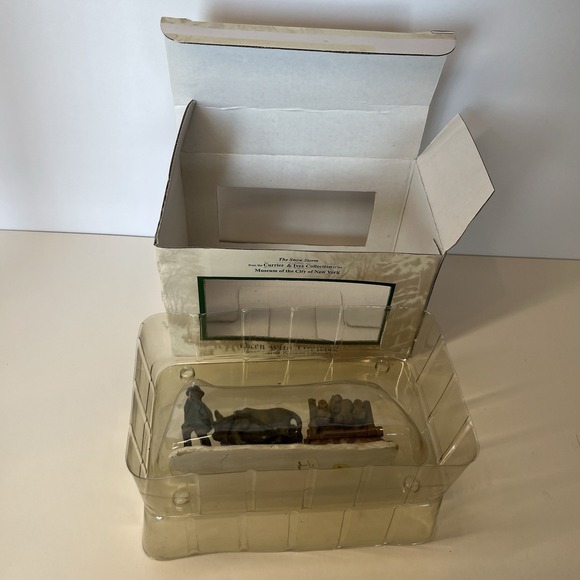 Currier & Ives Hand Crafted Polyresin‎ "The Snow Storm" Oxen with Firewood - Picture 13 of 14